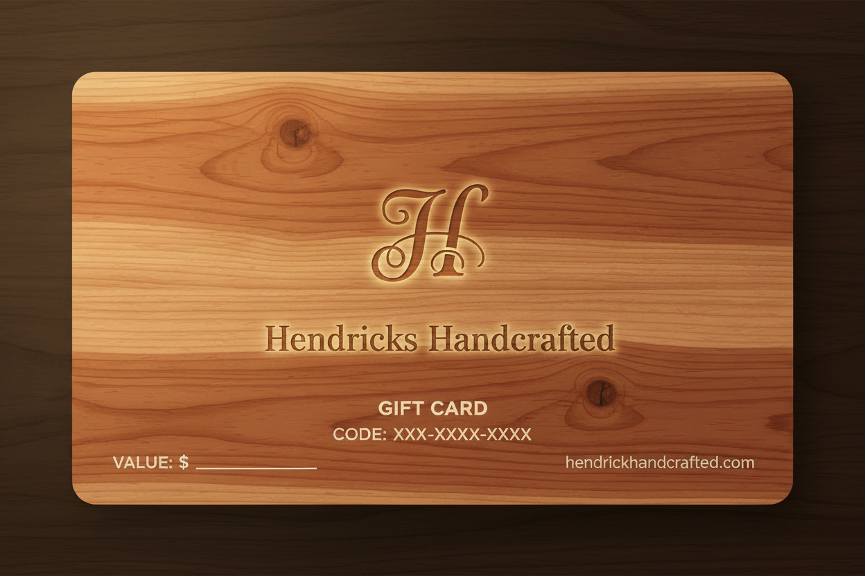 Hendricks Handcrafted Gift Card - Dark Walnut Background
