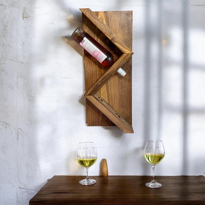Cascading Rustic Wall Wine Rack