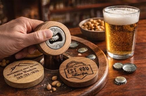 Magnetic Wooden Bottle Opener