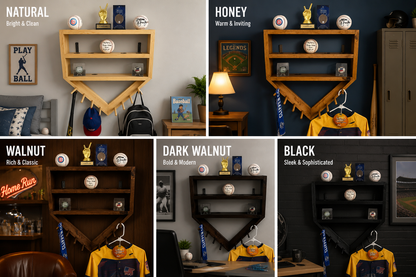 Home Plate Baseball Wall Shelf & Medal Holder