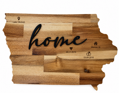 Where the Heart Is | Personalized State Wood Art