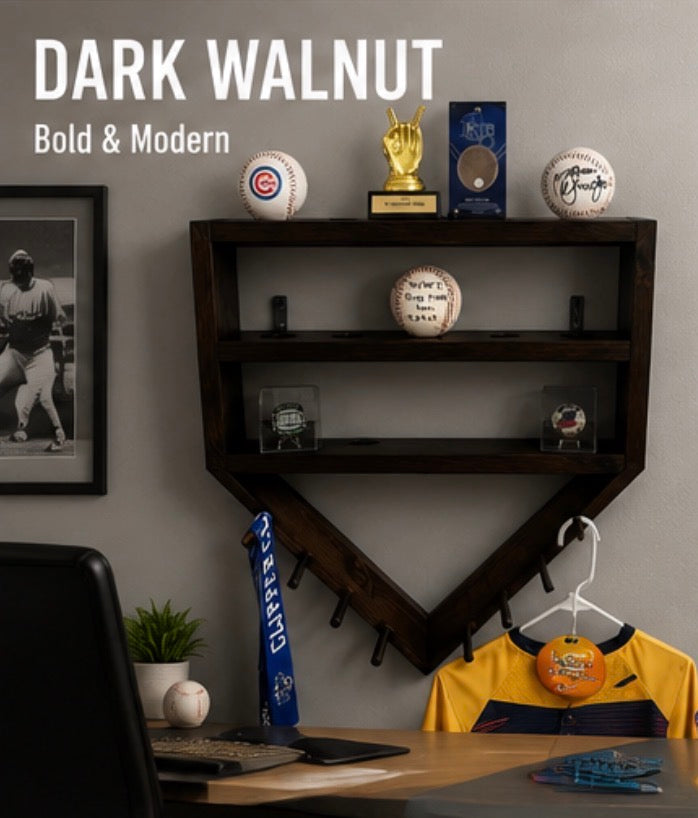 Home Plate Baseball Wall Shelf & Medal Holder