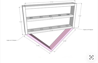 Home Plate Baseball Wall Shelf & Medal Holder