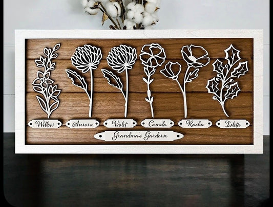 Customizable Birth Month Flower Wall Mount