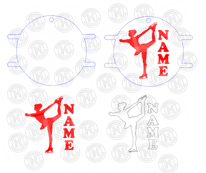 Figure Skating Hair Tie Keychain SVG Files | Digital Download