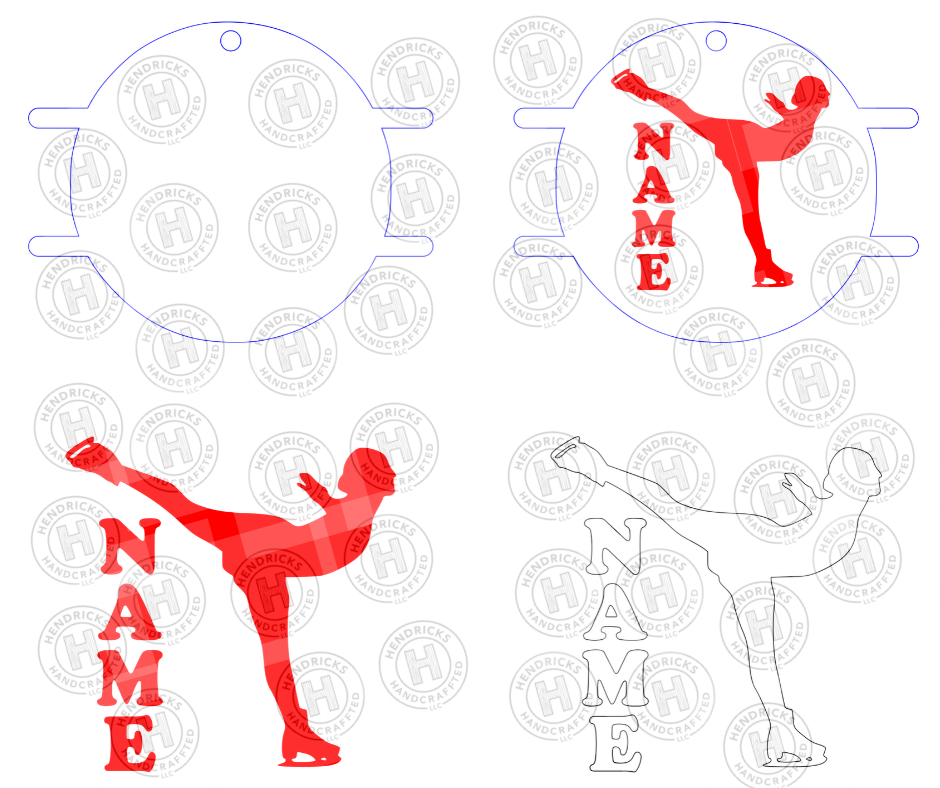 Figure Skating Hair Tie Keychain SVG Files | Digital Download