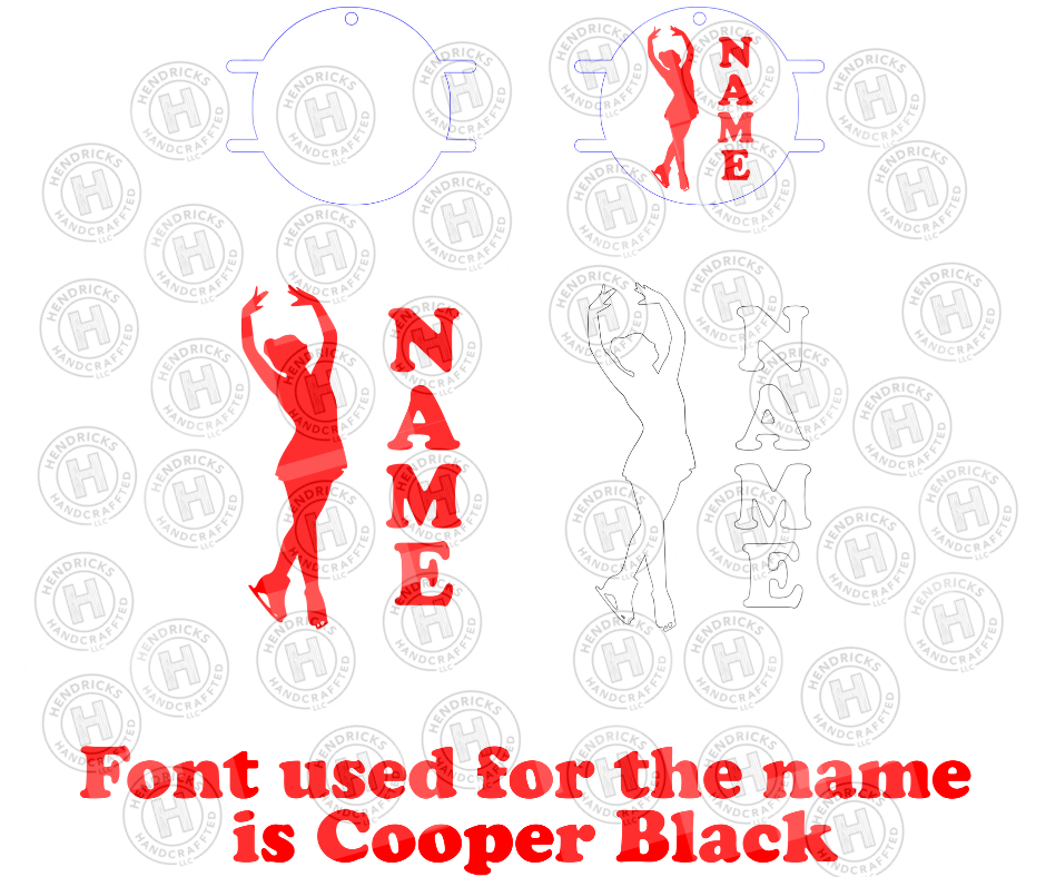 Figure Skating Hair Tie Keychain SVG Files | Digital Download