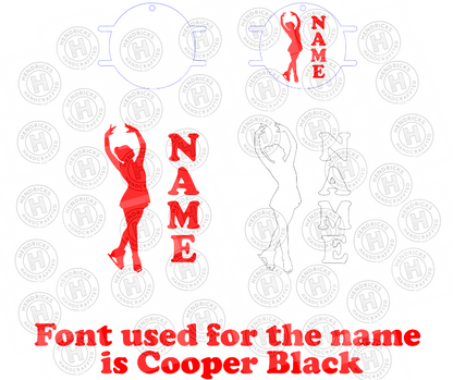 Figure Skating Hair Tie Keychain SVG Files | Digital Download