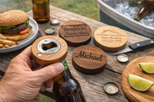 Magnetic Wooden Bottle Opener