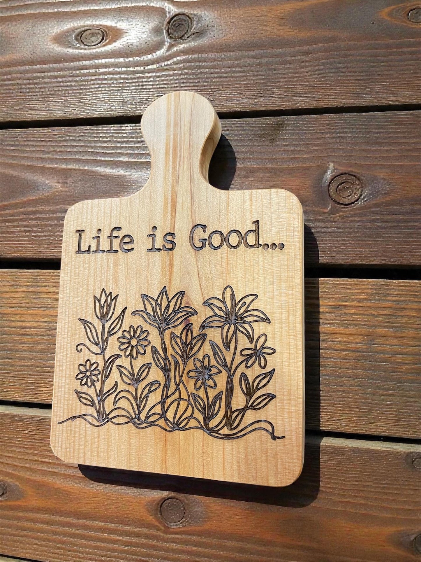 Cedar Coaster Set with Display Stand