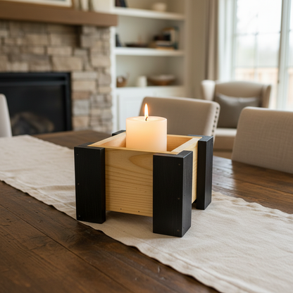 Candle on dining table