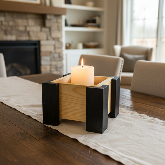 Candle on dining table