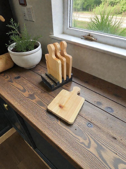 Cedar Coaster Set with Display Stand