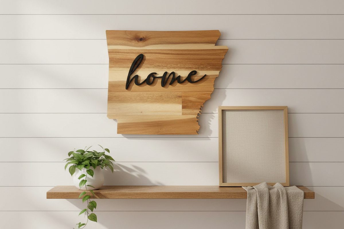 Where the Heart Is | Personalized State Wood Art