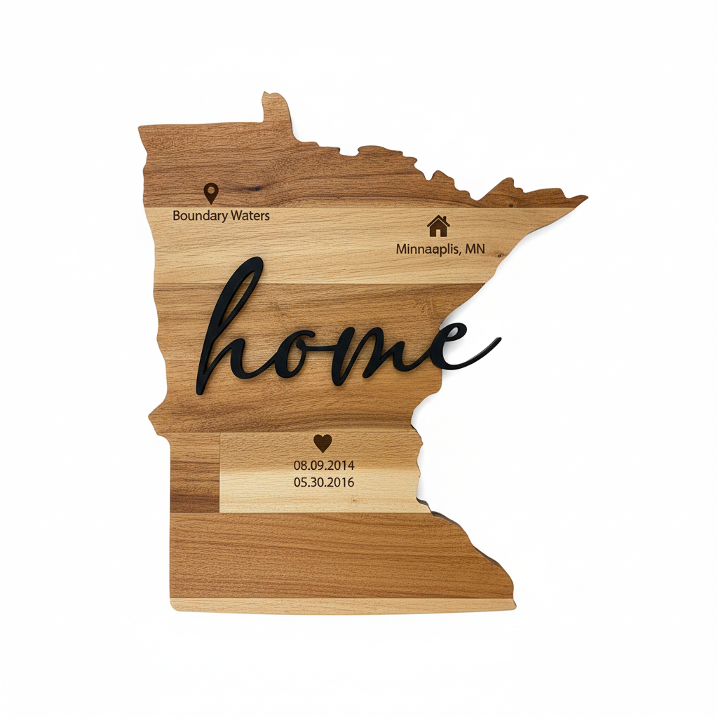Where the Heart Is | Personalized State Wood Art