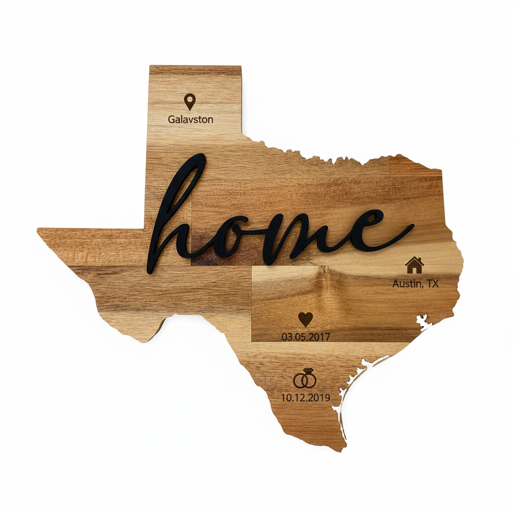 Where the Heart Is | Personalized State Wood Art