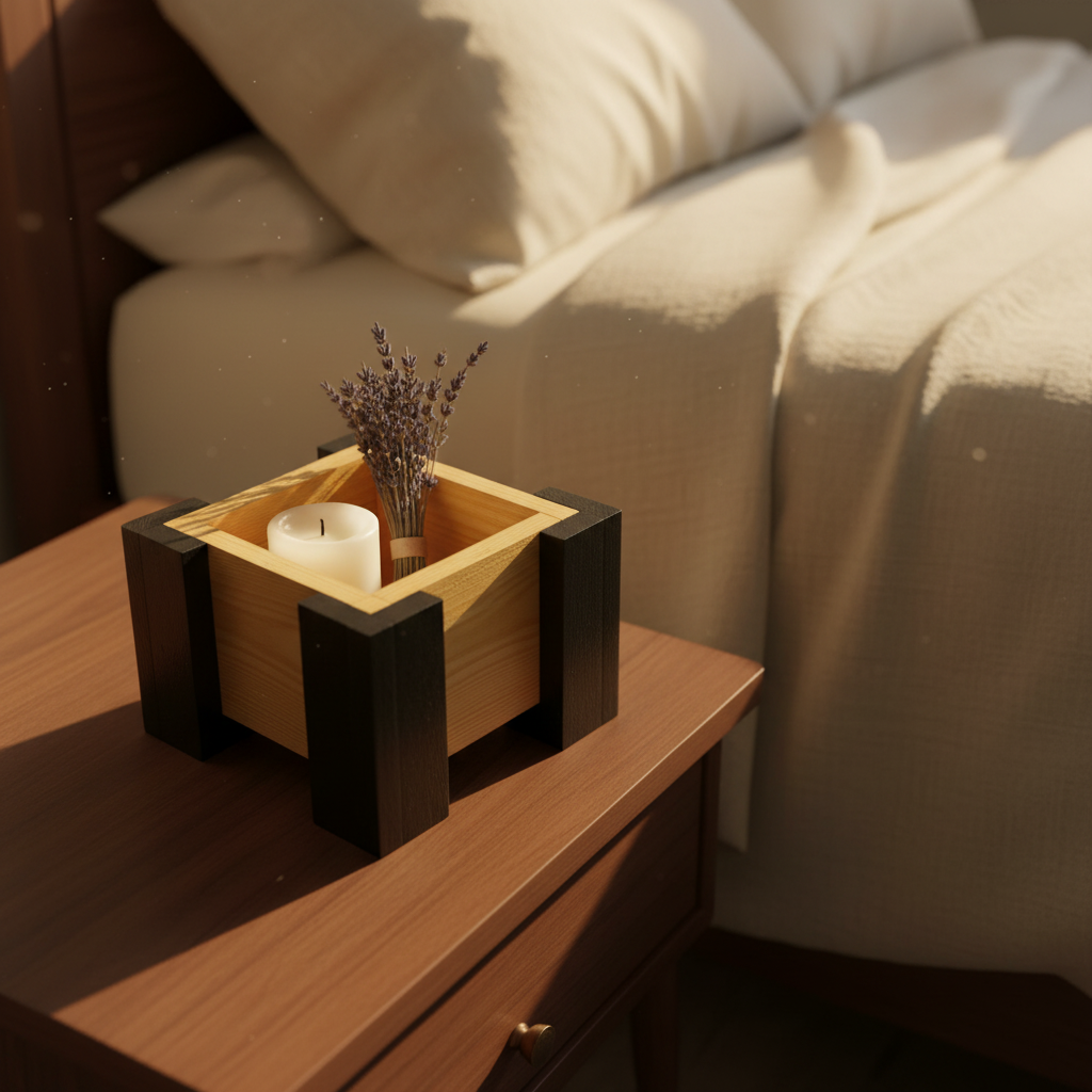 Nightstand with lavender