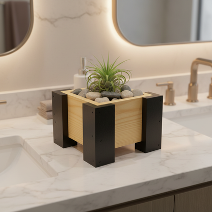 River rocks on vanity