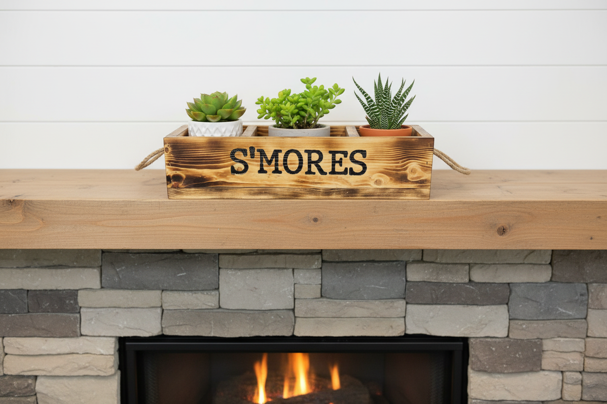 Succulents on mantle