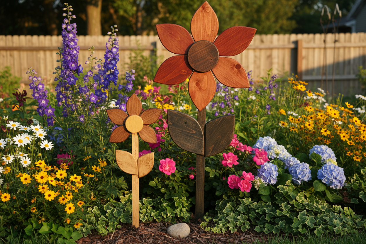 Wooden Garden Flowers - Cottage