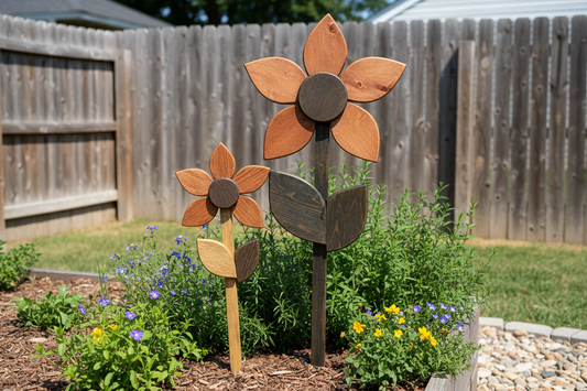 Wooden Garden Flowers - Home Garden