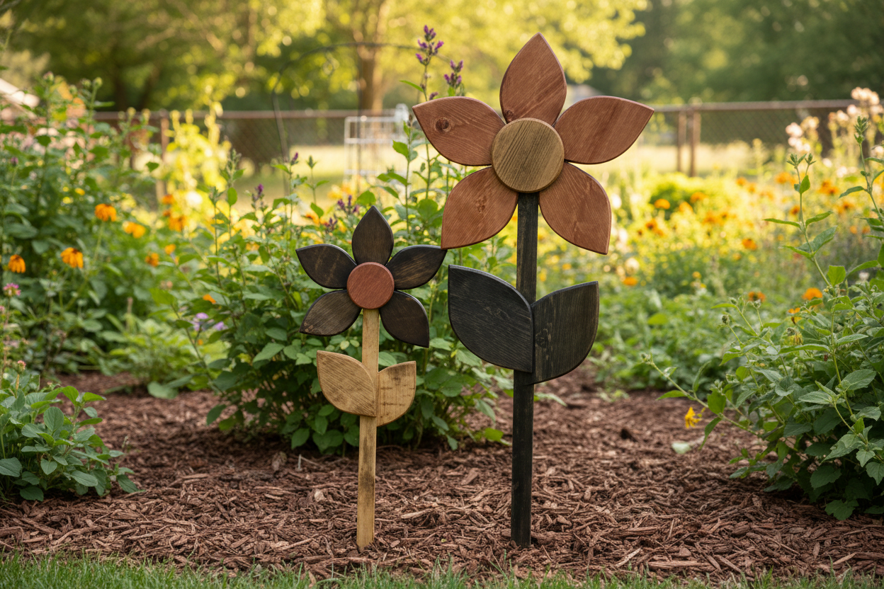 Wooden Garden Flowers - Original Re-render