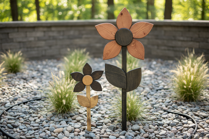 Wooden Garden Flowers - Zen Garden